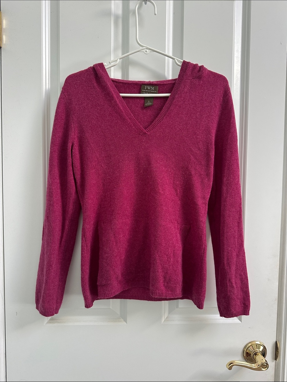 Fenn Wright Manson Magenta V-Neck Hoodie Sweater